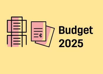 image avec un pictogramme d'une tour immobilière et écrit à côté "Budget 2025"