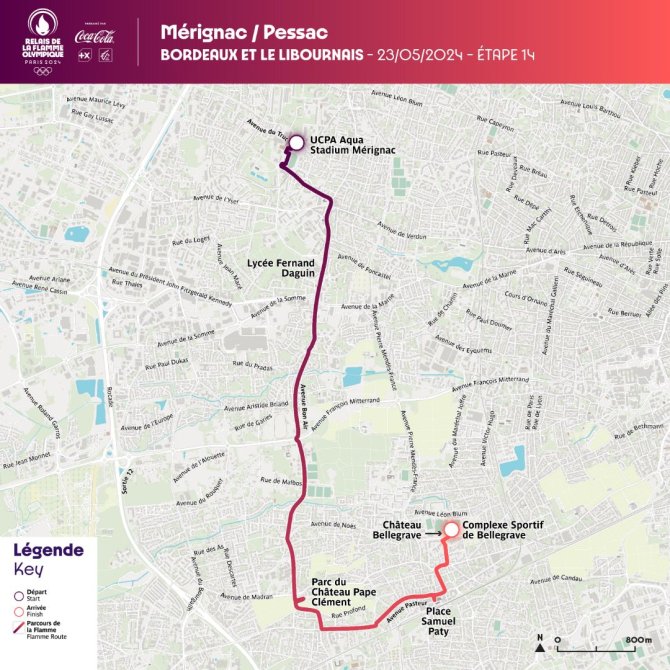 Plan du passage entre Mérignac et Pessac