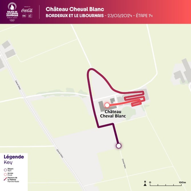 Plan du passage au château Cheval Blanc